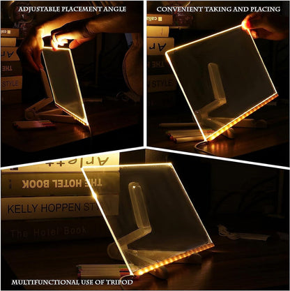 3D LED Light Glass Acrylic Writing Pad