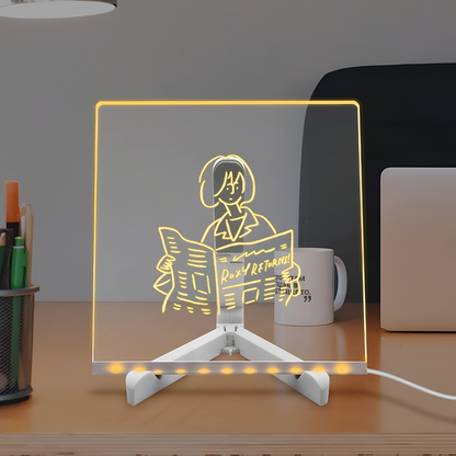3D LED Light Glass Acrylic Writing Pad