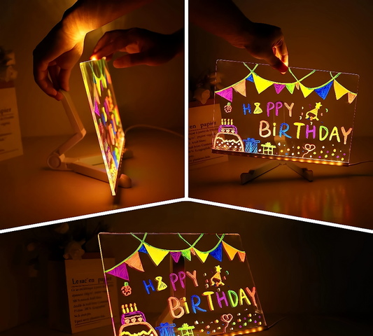 3D LED Light Glass Acrylic Writing Pad